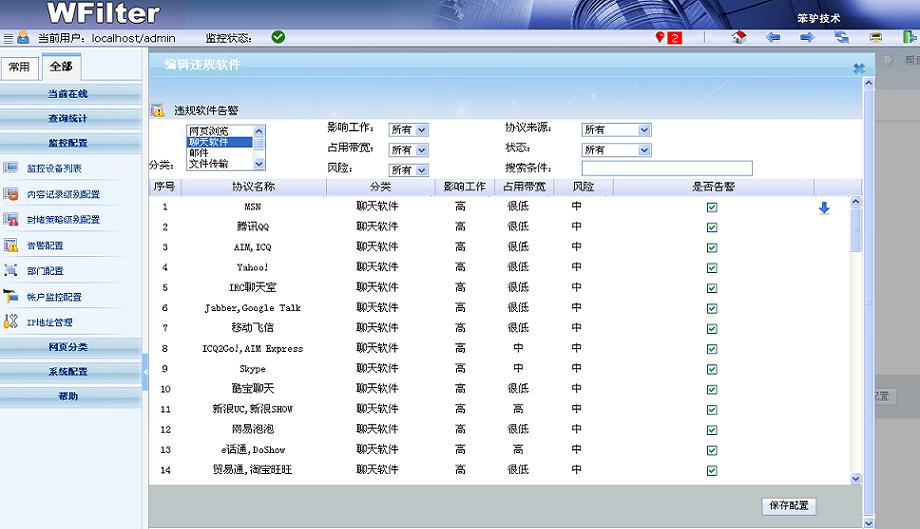 違規(guī)軟件告警配置